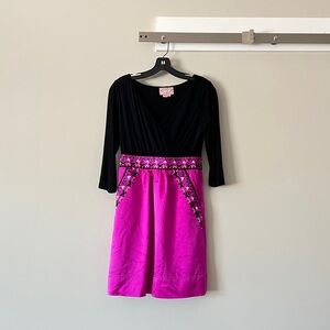 Phoebe Couture Pink and Black Dress in size 4